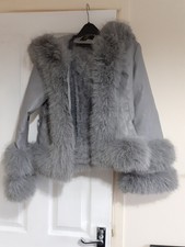 Luxe Grey Hooded Faux Leather