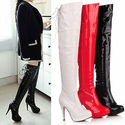 Patent women overknee - patent,