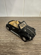 Tonka Polistil S.220 Volkswagen Beetle Cabriolet black/tan. Roof down 1:25 scale