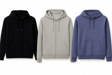 Men’s Fleece Hoodie – Black, Grey, White, Sky Blue – Regular Fit – All Sizes