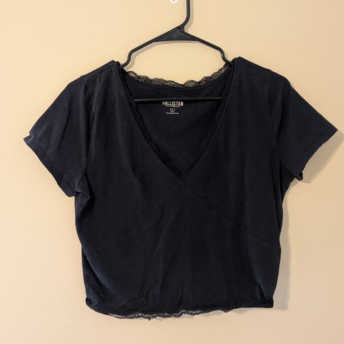 Hollister black babydoll top - hollister,