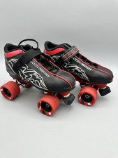 Pacer ATA 600 Indoor Quad Speed Skates Red on Black Dart Wheels