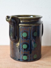 AWS Arthur Wood Studio Creamer Jug Green Blue Brown Lustre MCM Vintage Retro