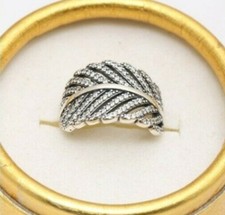 GENUINE SILVER S925 SPARKLING LIGHT AS A FEATHER RING SIZE LIMITED QUANTITY SALE