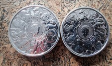 2 X 2021 Queen Elizabeth II 2oz 999 Silver Bullion The Queens Beasts Coins