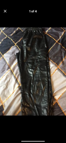Leather effect combats pants - leather,