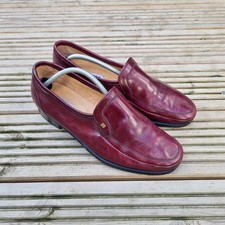 Bally Leather Loafer Shoes Burgundy UK6.5 Vintage Slip On Made In Italy