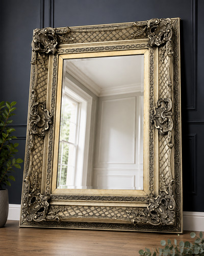 Large mirror silver gold - mirror,