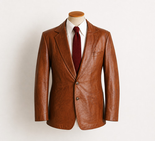 Men leather blazer genuine - leather,