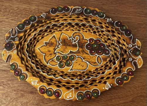 Vintage carved wooden fruit - carved,
