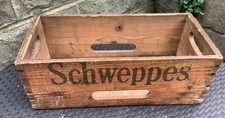 Vintage Record Vinyl Storage 7”singles  - Schweppes  - Wooden Crate