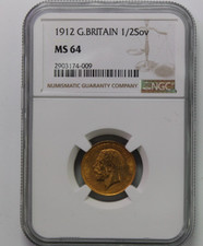 1912 Gold 1/2 Sovereign Great