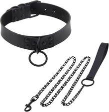Black PU Leather Punk O-Ring
