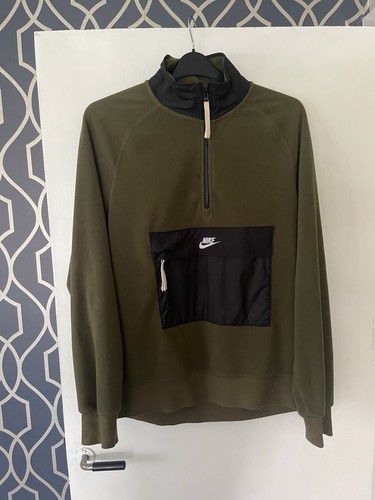 Mens nike half zip - zip, green