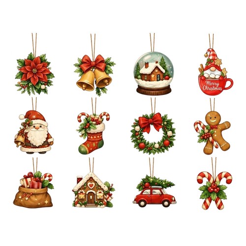 12pcs wooden christmas - 12pcs,