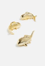 SET OF 3  LARGE CERAMIC GOLD