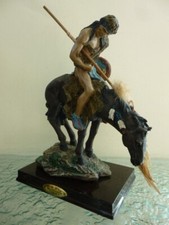 American Indian on Horse with Spear Figurine Ornament The Academy Collection