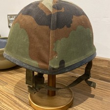 French Military Issue F1 Combat Helmet with CCE Woodland Camouflage Cover