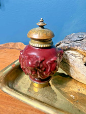 Antique Maroon Majolica Face