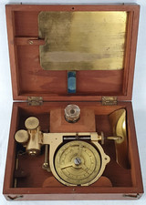 Very Rare Antique Brass Saxton Elliott Bros Water Current Flow Meter Gauge Boxed