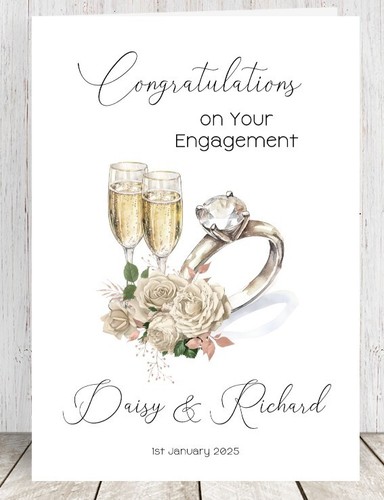 Personalised engagement card - personalised,