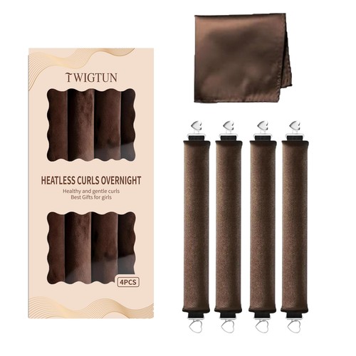 4pc heatless curls overnight - curls,