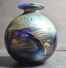 Excellent Isle of Wight Glass 'Nightscape' Small Spherical Vase/ Perfume