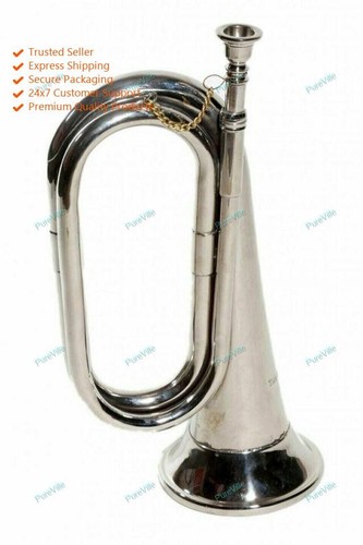 Bugle nickle finish - bugle, old