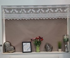 Christmas Cafe Net Curtain Sold by metres READY TO HANG 11'' 15" 27'' 31"  drop