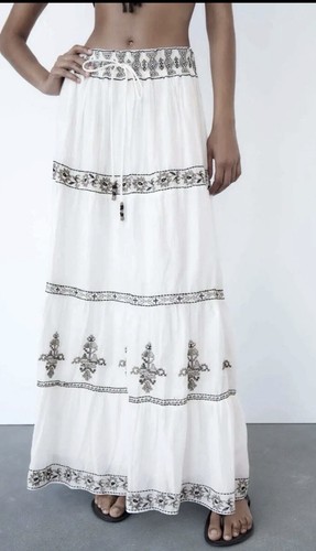 Zara white maxi skirt - zara,