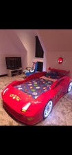 Kids Single Car Racing Bed Lights Music with Matress and Mattress