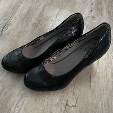 Ladies Hotter Shoes Angelica Size UK 3.5 Black Snake Skin Leather Worn Once