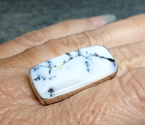 Large 925 silver - large, white/black
