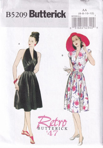 Butterick b5209 retro 1947 - b5209,