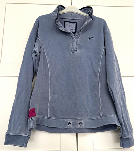 Joules blue snap - mock, neck