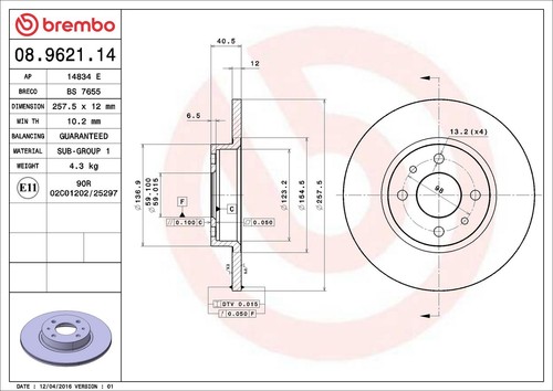 Brembo front brake 257mm - brembo,