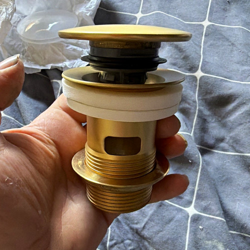 Brushed brass pop domed - brass, top