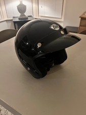 THH open face Bell/Spada style motorcycle helmet in gloss black with 