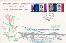 1964 Forth Road Bridge first day cover Phosphor stamps Fareham postmark
