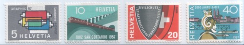 Swiss postage stamps 1957 - swiss,