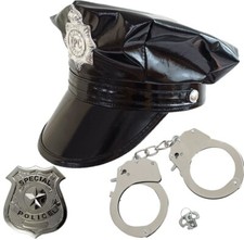 Leather Police Hat Handcuffs