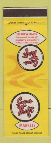 Matchbook cover super thrift - matchbook,