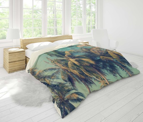 Tropical palm tree quilt - 3d,