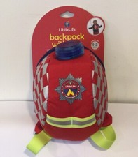 LittleLife Fire & Rescue Toddler Backpack with Safety Rein & Flashing Light
