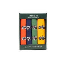 Luxury set of 4 Ferguson tractor farming handkerchiefs hankies - 100% cotton