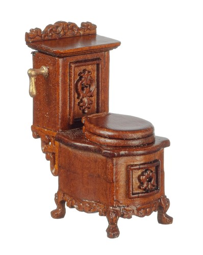 Dolls house toilet walnut - toilet,