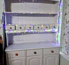 Pine Welsh Vintage Dresser Hand-Painted Solid Wood with Storage Farmhouse Style