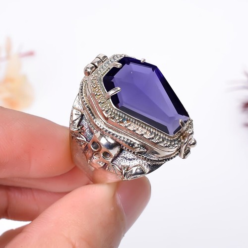 Skull coffin poison ring - skull,