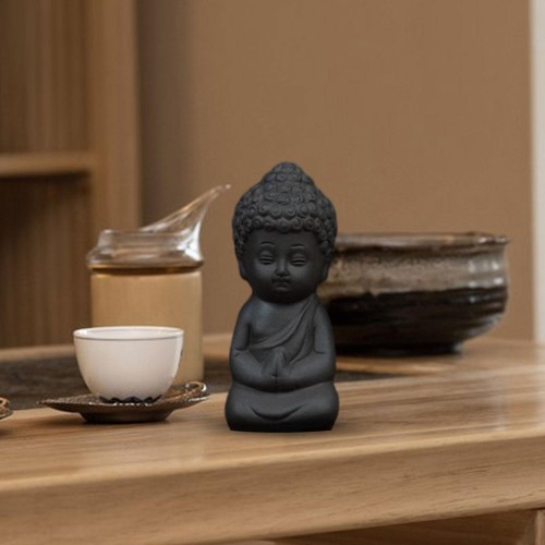Pottery clay mini buddha - pottery,