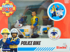 FIREMAN SAM -PC MALCOLM WILLIAMS WITH POLICE MOTOR BIKE & ACCESSORIES EX-DISPLAY